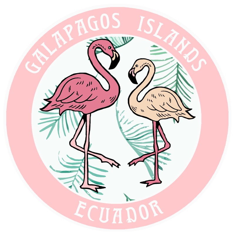 Blue Heron Two Flamingos Galapagos Islands Ecuador Car Truck Window