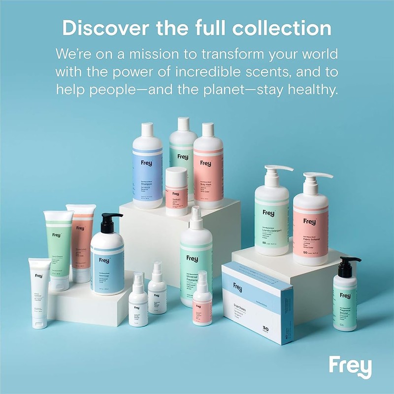 FREY Naturally Scented Dryer Sheets - Fabric Softener for Soft,