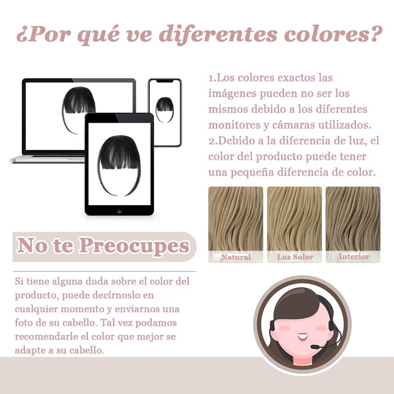 2 Piezas de Clip Flequillo para Las Mujeres, Flequillos Postizos,