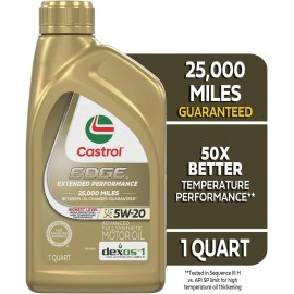 Castrol 06242 EDGE Extended Performance 5W-20 Advanced Full Synthetic Oil(6 Qts)