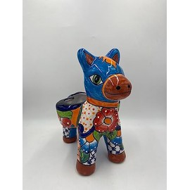 Talavera Donkey Planter, Adorable Mexican Pottery Burro, Handmade Flower Pot