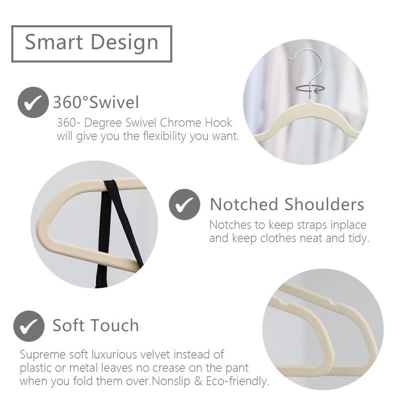 MIZGI Premium Velvet Hangers (Pack of 50) Heavyduty - Non