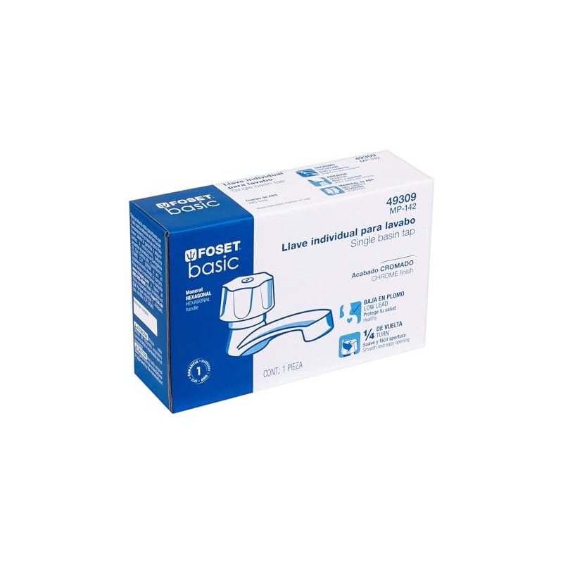 Foset Basic MP-142, Llave plástica individual para lavabo maneral hexagonal
