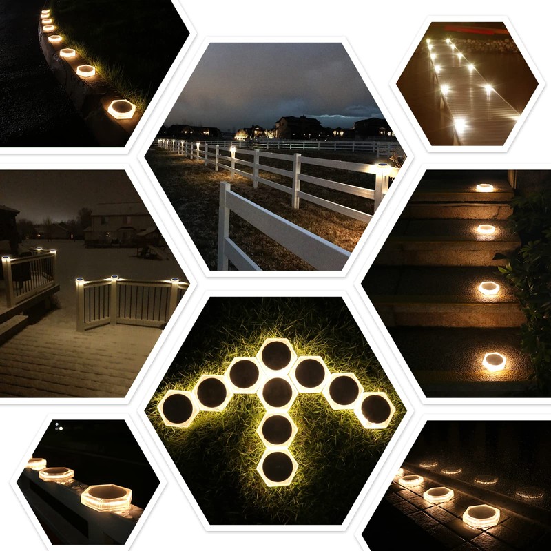 YiLaie Solar Deck Lights Outdoor Auto On/Off, Post Dock Lights