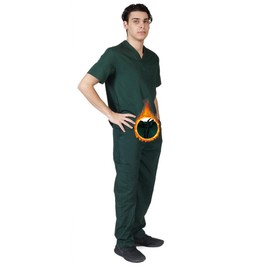 M&M SCRUBS Men Scrub Set Medical Scrub Top and Pants L Hunter Green