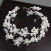 Bufenia Princess Flower Crystal Headdress Wedding Babies Breath Headband Silver
