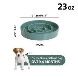 Havniva Ceramic Slow Feeder Dog Bowl for Medium and Large Breed, Anti-Gulping,Pet Slow Feeder Bowl, Stop Bloat, Preventing Choking (Dark Green, 8in Bowl)