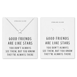 Philip Jones Sterling Silver Friendship Quote Star Set