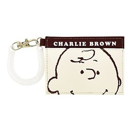 Snoopy 0096 Women's Pass Case, Commuter Holder, Card Case, 2 Pieces, Synthetic Leather, Mini, Small, With Coil Chain, Simple, Face Up CB (SPZ-2974)