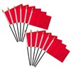 Red Solid Color 4x6in Stick Flag - 1 dozen pack