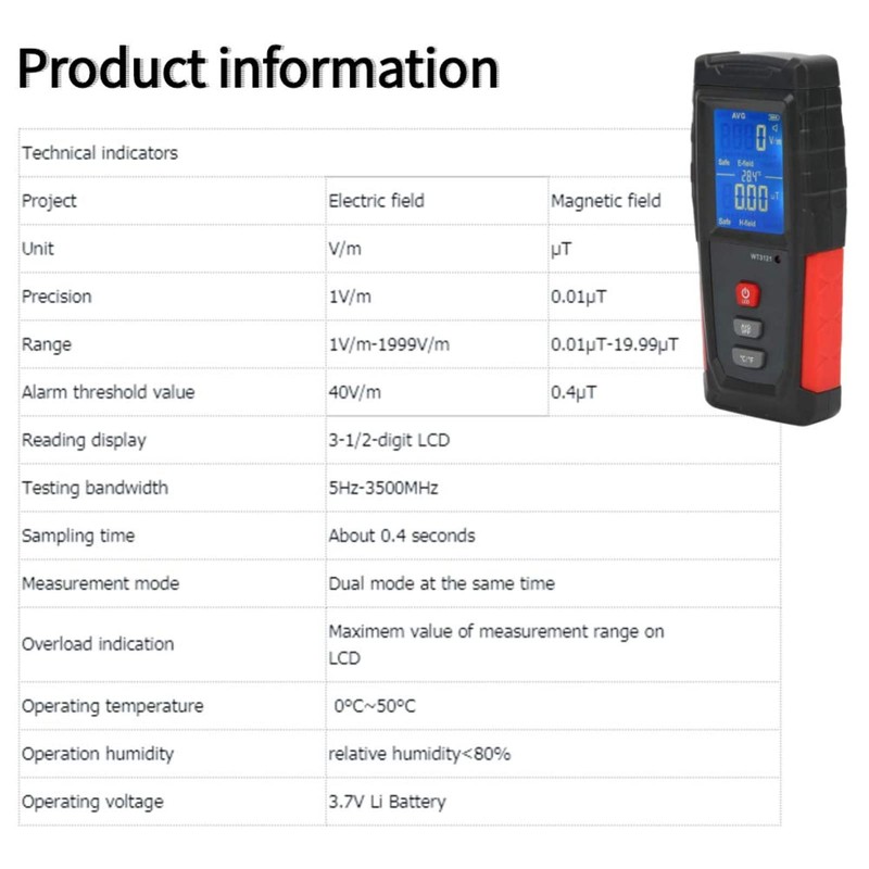 EMF Meter EMF Meter Mini LCD Portable Electromagnetic Radiation Detector