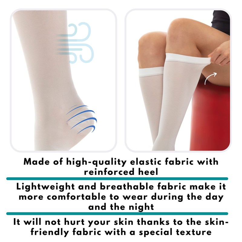 Knee High Compression Stockings, 15-20 mmHg Moderate Level (S)