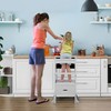 Qaba Kids Foldable Kitchen Step Stool with Chalkboard and Lockable