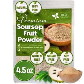 FRESHDRINKUS Premium 4.5oz Soursop Graviola Fruit Powder, Pure, Guanabana Tea, Soursop Fruit Herbal Tea, No Sugar, No Caffeine, No Gluten, Vegan.