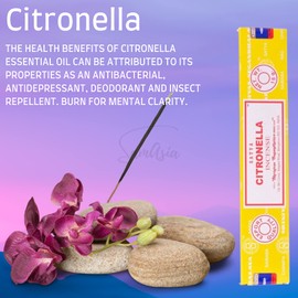 Satya Nag Champa Citronella Incense Sticks | x3 pack | with SAMASIA incense sticks holder | Used for Aromatherapy, Yoga, Meditation and Relaxation
