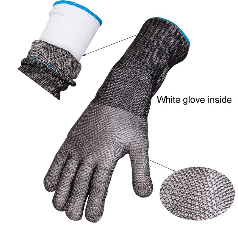 ThreeH Protective Gloves Extend Sleeves 14 Inch 316L Stainless Steel