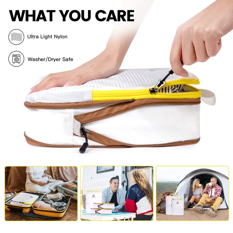 PFEYRPK Lightweight Compression Packing Cubes for Suitcases, Compressible Expandable Travel