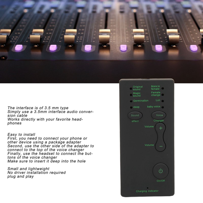 Voice Changer Portable Handheld 7 Modes Sound Card Voice Changer