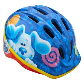 Nickelodeon Blue's Clues & You Kids Bike Helmet, Toddler 3-5 Years Old, Girls and Boys, Easy Adjust Dial Fit, Integrated Visor, X-Small US, Blue/Red
