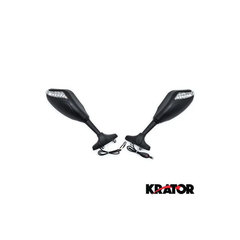 Krator Mirrors w/ Signals Black For Buell Thunderbolt S2 S3