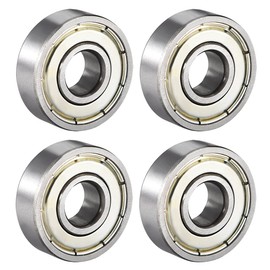 sourcing map 608ZZ Ball Bearings Double Shield 8 mm x 22 mm x 7 mm Carbon Steel Z1 Pack of 4