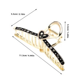 FOMIYES Diamond Heart Claw Clip Hair Clips for Women Metal Crystal Rhinestone Elegant Vintage Style for Special Occasions