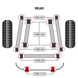 PSBushings 12x Toyota 4 Runner (10-23) Rear Polyurethane Bushings Kit