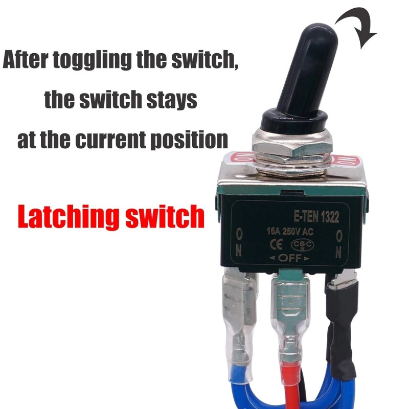 TWTADE Latching Toggle Switch With Wires For Dc Motor Polarity