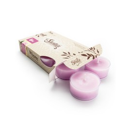 Pure Lilac Premium Tealight Candles - Highly Scented with Essential & Natural Oils - 6 Purple Tea Lights - Beautiful Candlelight - Made in the USA - Flower & Floral Collection