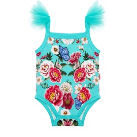 EASWEET - Body de tul sin mangas y camisola para bebé y niña, ligero, de viscosa de bambú, Peony Ballet, 12-18 Meses