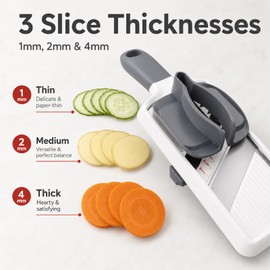 YANJINGSHE Vegetable Slicer & Fruit Slicer, 3-Thickness Adjustable, Compact