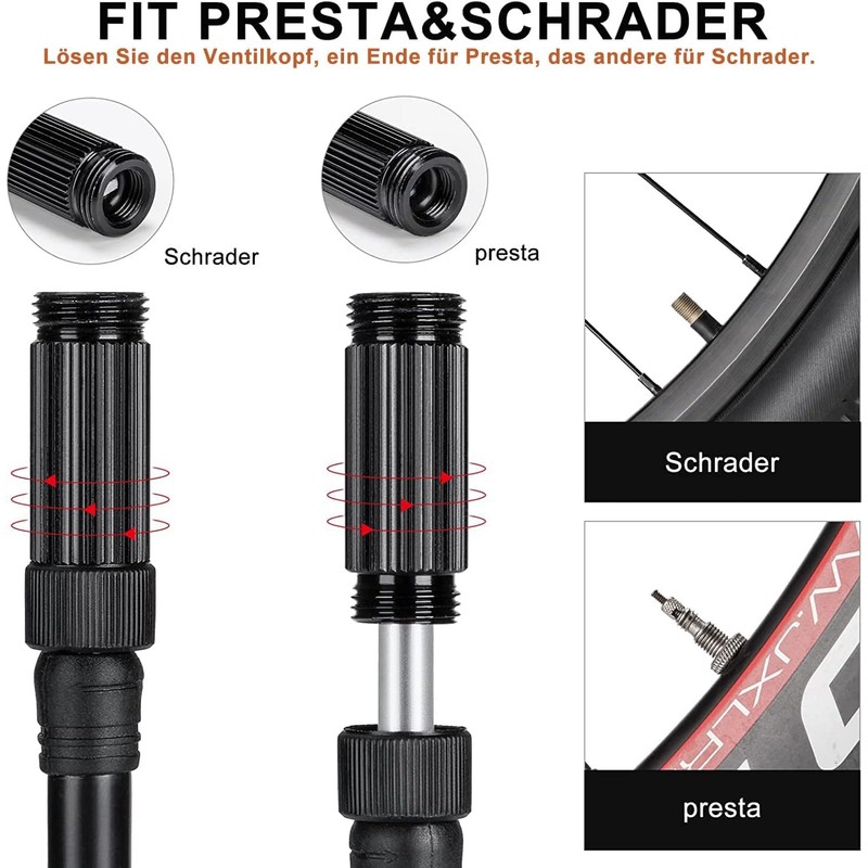 CXWXC Bicycle Pump 120 PSI Mini Bicycle Pump with Pressure