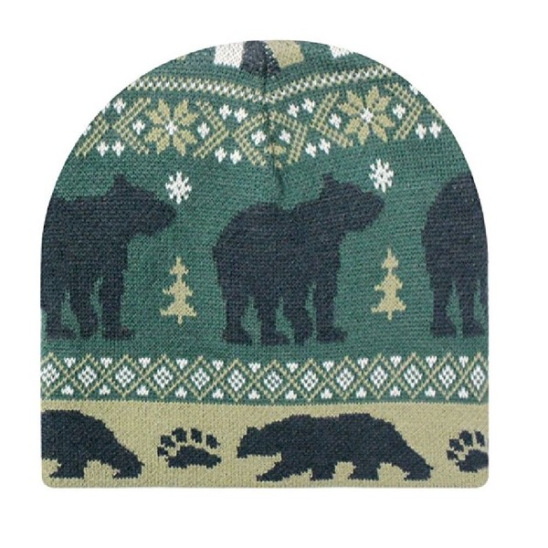 Rustic Up North Bear Grizzly Tree Snowflake Paw Knit Stocking