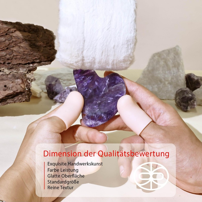 Rena Chris Gua Sha Stone, 100% Natural Amethyst Gua Sha