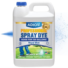 Adios! Professional Blue Spray Dye Marker, (1 Gallon), Makes 250 Gallons Indicator for Grass and Lawn Care, Safe for Mixing