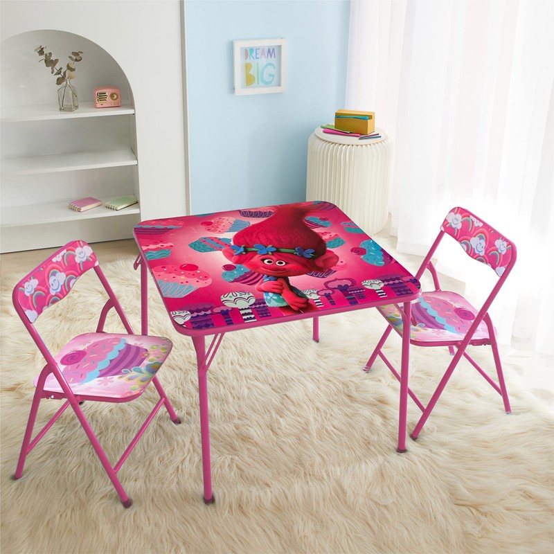 Idea Nuova Trolls 3 Piece Children's Activity Square Table and