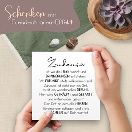 ARTFAVES® Wooden Picture with Saying "Zuhause ist wo die Liebe wohnt" Decorative Gift for Home/Love/Family/Size: 14.8 x 14.8 cm