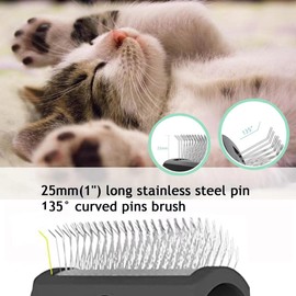 TinyPoint Large Slicker Brush for Dogs,Cats,Extra Long Pin Shedding Brush for Long Haired Dog,Cat, Pet Grooming Wire Brush for Thick Undercoat Curly Hair,25mm(1"),Black