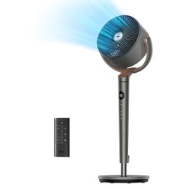 Dreo Fan for Bedroom, 120° Oscillating Standing Fans,Quiet Floor Fan with DC Motor, 85ft Pedestal Fans for Room,8 Speeds, 3 modes, 20dB, 120° Manual Vertical, 35-40" Adjustable Height, 8H Timer,Grey