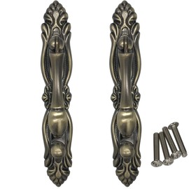 ZLYY 64mm Antique Handle, Bronze Pendant Handle Pull Knob, Hanging and Movable Design, European Style Drop Handle for Cabinet Door Wardrobe Drawer 2Pcs