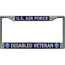 U.S. Air Force Disabled Veteran Chrome License Plate Frame