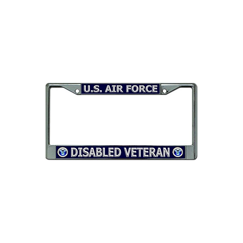 U.S. Air Force Disabled Veteran Chrome License Plate Frame