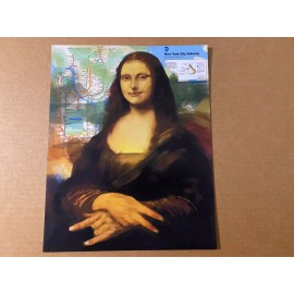 Mona Lisa on NYC Map Original Art Poster Print 11x14" -  Limited Quantity