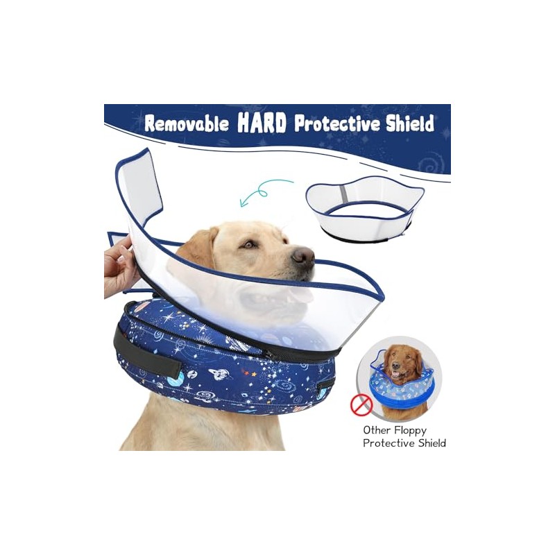 Elevated Inflatable Dog Cone Collar to Stop Licking, Dog Donut
