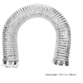 7 Inch Dryer Vent Hose, 10FT Flexible Dryer Ducting Tube Aluminum Non-Insulated Air Duct Exhaust Fan Hose for HVAC Ventilation Heating Systems Indoor Outdoor