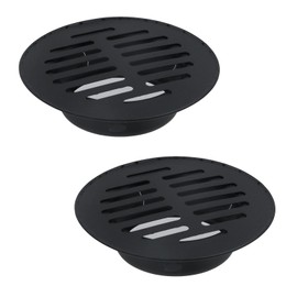 Pastlla 2 Pcs Floor Drain Cover, Stainless Steel Round Grate Cover Connects to Drain Pipes, Sewer Drain Cover for Outdoor Yard Pipe Roof Balcony, Balcony Anti-Blocking Round Sink (3.35", Black)