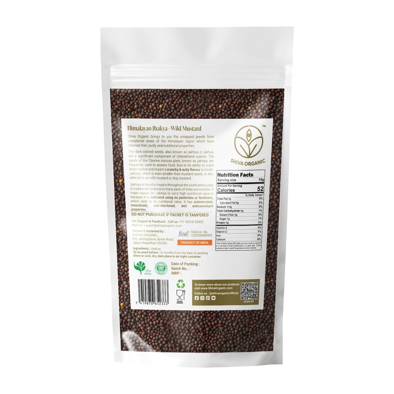 Shiva Organic Himalayan Wild Mustard Seeds (Jakhya), From Uttarakhand (400g)