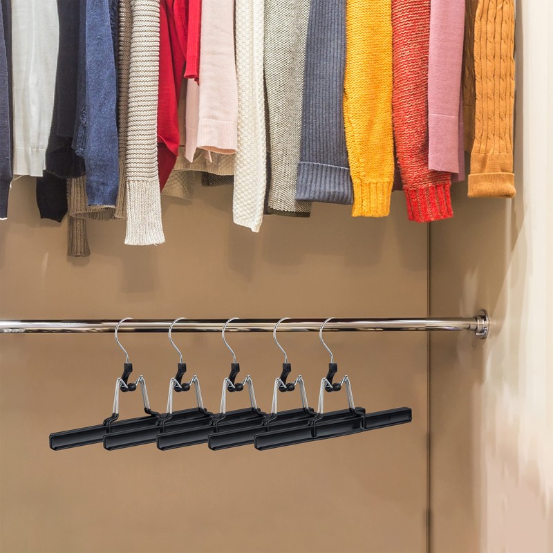 Relaxdays Metal Trouser Hangers Pack of 5, 360° Swivel Hooks,