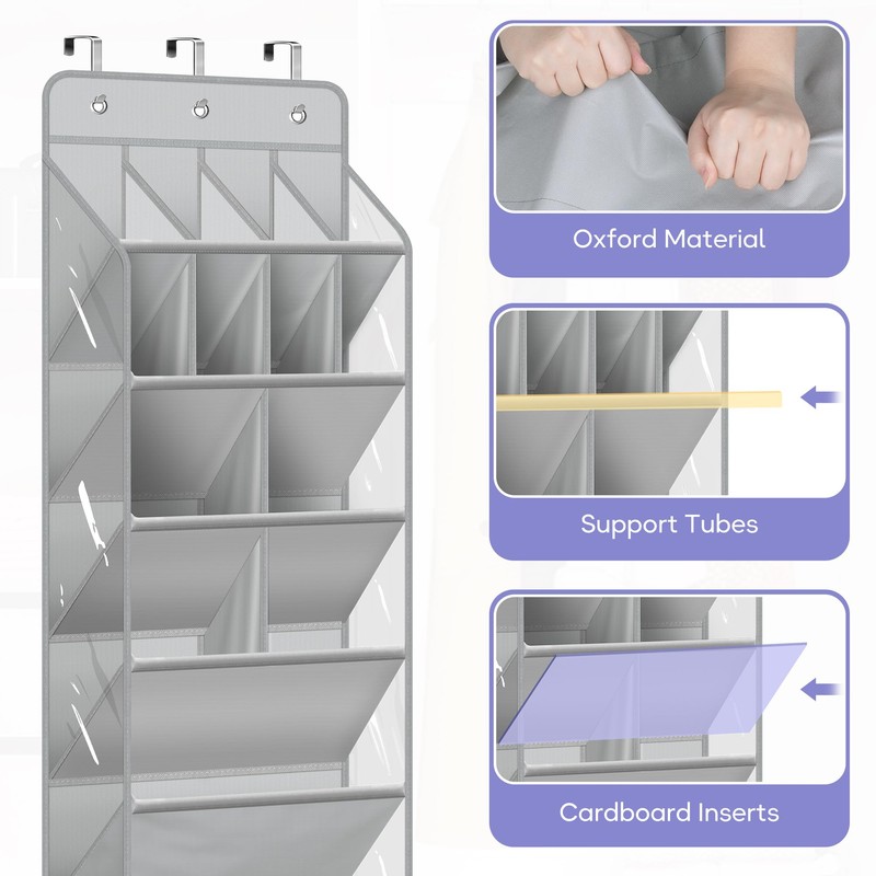 MISSLO Clear Over the Door Shoe Organizer Large Deep Pockets