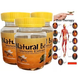 NATURAL BEE 3 Bottles Natural Bee Anti Inflamatory Cure Pain Pure Bee Venom Extract 180 Caps